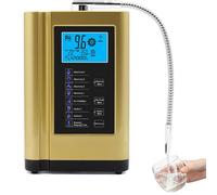 Macchina ionizzatore e purificatore d'acqua,Ionizzatore d'Acqua alcalino, PH 3,5-10,5, purificatore per Macchina generatore di idrogeno LCD da 3,8 Pollici per la casa(Gold)