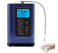 Macchina ionizzatore e purificatore d'acqua,Ionizzatore d'Acqua alcalino, PH 3,5-10,5, purificatore per Macchina generatore di idrogeno LCD da 3,8 Pollici per la casa(Blue)