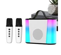 Macchina Karaoke con 2 Microfoni Wireless e Altoparlante Portatile | Altoparlante Stereo Per Bambini Per Campeggio All'Aria Aperta, Picnic, Viaggio, Riunioni Di Famiglia, Casa E Piazza