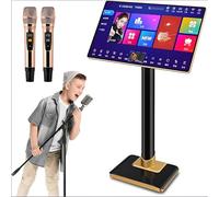 Macchina Karaoke con 2 Microfoni Wireless - Set audio Karaoke System 500G per Adulti e Bambini - con schermo touch 4K da 21,5 pollici e applicazione telefonica per ordinare una canzone, per Home 500G