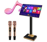 Macchina Karaoke con riverbero, controllo touch screen, microfono wireless, download canzone cloud, compatibile con telefoni, display da 24,9 pollici