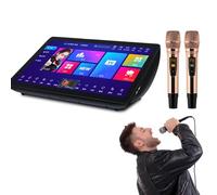 Macchina karaoke intelligente per adulti 2024 - con display dei testi, sistema karaoke touch screen 4K, chip octa-core, con 2 microfoni wireless con riverbero, passaggio gratuito tra più lingue