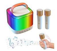 Macchina Karaoke, Macchina Karaoke Bluetooth Portatile con 2 Microfoni Wireless e Cambia Voce, Altoparlante Full-Range da 6 W, Qualità del Suono HI-FI per Casa, Feste, Festival, Viaggi