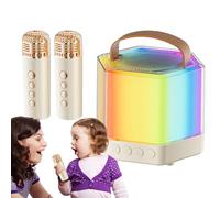 Macchina Karaoke,Macchina Karaoke per Adulti,Altoparlante con illuminazione RGB e 2 microfo wireless - Set microfono e altoparlante wireless con illuminazione RGB, 2 microfoni wireless coppia