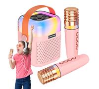 Macchina Karaoke per Bambini - Altoparlante di Canto Wireless con 2 Microfoni, Macchina Karaoke Senza Fili - Per Feste In Ufficio Cortile Giardino Esterno Riunioni Casa E Scenari