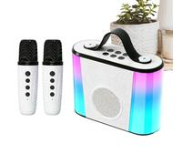 Macchina Karaoke Per Bambini Altoparlante Ricaricabile Con Microfoni E Con | set di piccoli altoparlanti per esterno Ideale per Feste, Picnic, Campeggio, Riunioni di Famiglia, in Piazza e dur