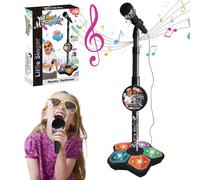 Macchina Karaoke per bambini, Microfono con supporto per bambini, Macchina karaoke per con posizione regolabile con luce, Microfoni per rimovibili per cantare, Microfono con supporto