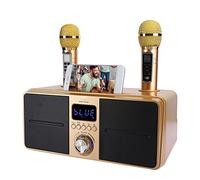 Macchina Karaoke per Famiglia, Kit Audio di Alta Qualità Altoparlante da Discoteca, Microfono Karaoke Integrato Scheda Audio Live Wireless Altoparlante Karaoke Bluetooth (GOLD)
