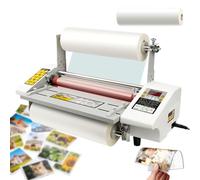 Macchina laminatrice per rotoli a caldo e freddo con pellicola laminata in rotolo da 100 m, laminatore termico a quattro rulli A2+, regolazione 0-180 ℃/display digitale LCD per carta da pellicola Pte