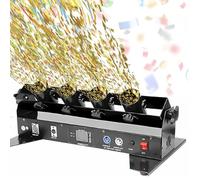 Macchina lanciacoriandoli, cannone lanciacoriandoli a quattro colpi e doppio controllo con angolo regolabile di 180° per effetti di illuminazione da palcoscenico