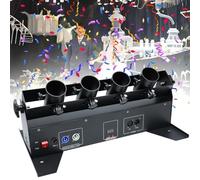 Macchina lanciacoriandoli con telecomando/controllo DMX, lanciacoriandoli professionale, cannone elettrico a 4 colpi for feste, DJ, matrimoni, spettacoli, discoteche