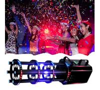 Macchina lanciacoriandoli, lanciacoriandoli, cannone elettronico ricaricabile a 6 canali, pistola portatile per spruzzare coriandoli, accessori per locali notturni