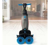 Macchina Lavapavimenti Commerciale 3-in-1, Lavasciuga Pavimenti a Spinta Manuale con Batteria 80 Minuti, 17 Pollici, per Hotel, Uffici e Pavimenti in Piastrelle e Legno(Gray)
