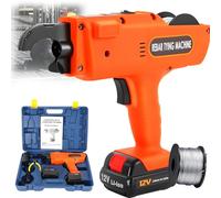 Macchina legatrice automatica, piegatrice manuale per barre d'armatura, con cassetta degli attrezzi e 2 batterie ricaricabili, tensione regolabile, per il mercato edile e delle costruzioni. 30-60mm