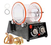 Macchina lucidatrice per gioielli, mini lucidatrice rotativa con secchio di lucidatura, 5 velocità regolabili, temporizzazione 0-60 minuti per la pulizia di oro, argento, pietre, monete