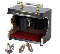 Macchina lucidatrice per scarpe elettrica, macchina lucidatrice per scarpe automatica, macchina per la pulizia delle scarpe a induzione orizzontale, uso per hotel, banche, attività commerciali, nero