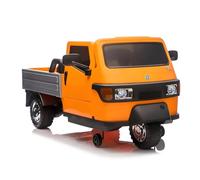 Macchina Macchinina Moto elettrica Elettrico A p e Car per Bambini - Licenza P i a g g i o - Radiocomando, Lettore MP3/USB, Luci LED e Suoni, Veicolo 3 Ruote Bambino/bimbo bambina/bimba (ARANCIONE)