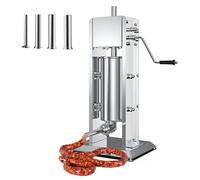 Macchina manuale del Stuffer della salsiccia dell'acciaio inossidabile per | Riempitrice manuale per salsicce in acciaio inox con base antiscivolo, per cucina domestica e ristorante