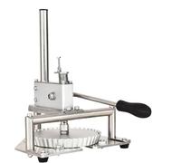 Macchina manuale della stampa della pasta della pizza, acciaio inossidabile | Pressa verticale a ingranaggi con telaio rinforzato da 8mm, limitatori integrati e 100 fogli di carta pergamena.