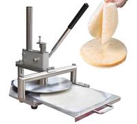 Macchina manuale della stampa della pasta della pizza, sfogliatrice dell'impasto dell'acciaio inossidabile, spessore regolabile per muffin, torte, croste di torta