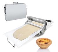 Macchina manuale dello sfogliatore della pasta, rullo della pasticceria dell'acciaio inossidabile con spessore regolabile 0.5-27mm per panetteria, pizza, croissant, 60×30cm