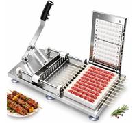 Macchina Manuale For Kebab Di Montone, Acciaio Inossidabile A 10 Fori | Macchina For Spiedini Di Carne Commerciale For Spiedini Di Bambù E Metallo Fino A 30 Cm
