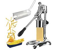 Macchina manuale for patatine fritte lunghe 30 cm, in acciaio inox, 12 fori, spremiagrumi con cestello fritto, utensile da cucina professionale for ristoranti commerciali, snack bar