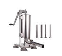 Macchina manuale for salsicce da 5 libbre, insaccatrice for salsicce in acciaio inossidabile for impieghi gravosi con 4 tubi di insaccatura, for uso commerciale e domestico