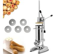 Macchina manuale per churro con corpo staccabile, per riempire marmellate di frutta, base antiscivolo, include 5 stampi sagomati - perfetta per hotel, caffetterie, panetterie