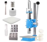 Macchina manuale per compresse, fai da te, regolabile, per fette di zucchero, pillole di latte, include 2 stampi con testa perforatrice, strumento compatto in pelle per compresse fatte in casa