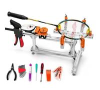Macchina Manuale per l'incordatura di Racchette da Badminton | Sistemi di bloccaggio a 6 punti, indicatore di tensione 20-32 libbre, kit di attrezzi completo, accessorio antiscivolo