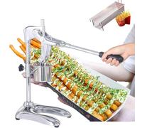Macchina manuale per patatine fritte, estrusore di patate in acciaio inox, produce 12 patatine lunghe per lotto, cilindro rimovibile e rotante, include cestello, per uso domestico e commerciale, facil