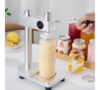 Macchina manuale per sigillatura di lattine - Aggraffatrice per lattine con 1 clic per bottiglie in PET da 250 ml, 330 ml, 500 ml, testa in silicone antiscivolo, altezza regolabile per bancarelle