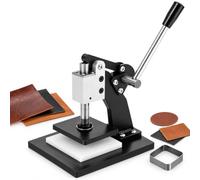 Macchina manuale per taglio della pelle, piastra 5,12 x 3,54 in | Taglia cuoio o tessuto con matrici, design a gola profonda, forza di 800 kg, per uso domestico o industria calzaturiera