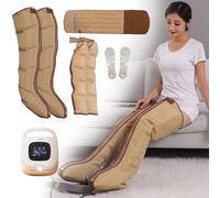 Macchina massaggiatrice per gambe a compressione d'aria a 5 cavità, massaggio elettrico a pressione per gambe con funzione di riscaldamento, per drenaggio linfatico, massaggiatore per piedi, per