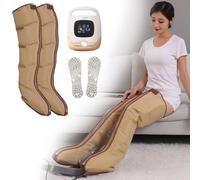 Macchina massaggiatrice per gambe a compressione d'aria a 5 cavità, massaggio elettrico a pressione per gambe con funzione di riscaldamento, per drenaggio linfatico, massaggiatore per piedi, per