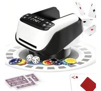 Macchina mescolatrice e distribuitrice automatica di carte 2-in-1, macchina mescolatrice di carte a rotazione di 360° per 1-8 giocatori, capacità di 2 mazzi, per Poker, UNO, Holdem