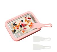 Macchina per a rulli - Set da cucina in acciaio inossidabile 22,61x17,53x3,56 cm | freddo con 2 spatole Strumento per dessert yogurt fatto in casa | Cucina per vacanze all'aperto pe