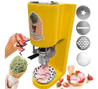 Macchina per agli spaghetti da 80 W, per dessert morbidi e gelaterie | Modello all'italiana, crea spaghetti di gelato e dessert morbidi, colore giallo, adatta per gelaterie