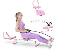 Macchina per allenamento addominali, 4 in 1, regolabile, multifunzione, con sedia romana, canottaggio, leg press e aliante per addominali, per uomini e donne, attrezzatura per l'allenamento della