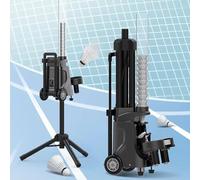 Macchina per allenamento badminton, portatile, con controllo intelligente tramite app, altezza e angolo regolabili, può contenere oltre 52 palline, per allenamento al chiuso e all'aperto