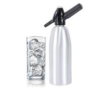 Macchina per analcoliche - distributore di soda riutilizzabile con sifone e bottiglia di acqua effervescente | Dispositivo di carbonatazione da bere professionale con corpo in alluminio chiaro