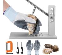 Macchina per aprire le vongole per ostriche Macchina per ostriche Shucker con guanto Strumento per frutti di mare 4 Altezza regolabile in acciaio inossidabile Macchina per aprire conchiglie di