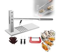Macchina per aprire vongole manuale per ostriche con coltelli, guanto e clip, multiuso regolabile Shucker, apribottiglie in acciaio inossidabile senza installazione per uso ristorante hotel