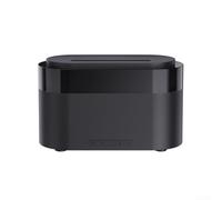 Macchina per aromaterapia a fiamma con orologio digitale a LED e luce d'atmosfera, umidificatore telecomandato per miglioramento dell'aria da tavolo (nero)