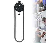 Macchina per Arrampicata su Corda - Endless Rope Trainer a Puleggia Portatile con 9 Livelli di Resistenza Regolabile - Attrezzatura a Puleggia per Allenamento Total Body in Home Gym(Black)