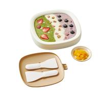 Macchina per arrotolamento, uso alimentare con coperchio e 2 spatole, kit arrotolato, per yogurt, frutta, sorbetti, frullati, dessert fatti in casa, fai da te in famiglia, in famiglia e