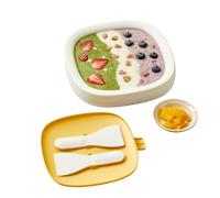 Macchina per Arrotolato | Materiale Alimentare Con Coperchio E 2 Spatole | Piastra Fredda - Per Dessert Fatti In Casa, Yogurt, Sorbetto Alla Frutta, Riunioni Di Famiglia, Genitori-Figli
