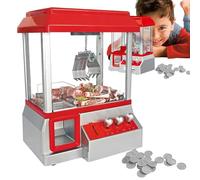 Macchina per artigli di giocattoli, macchina per giocattoli arcade mini per bambini, mini-dolcezza elettronica e distributore di tombe tombe giocattolo con suono e 24 monete per bambini e feste