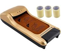 Macchina per Avvolgere Pellicole Monouso per Scarpe, Distributore Automatico Intelligente di Copriscarpe a Pedale con Ricarica di 3 Rotoli di Pellicola(3-khaki)